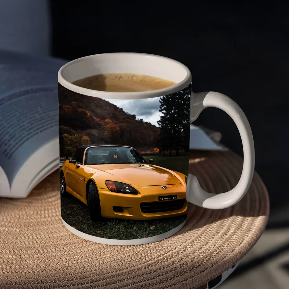 Honda S2000 Yellow Sports Car Moody Landscape – Mugs