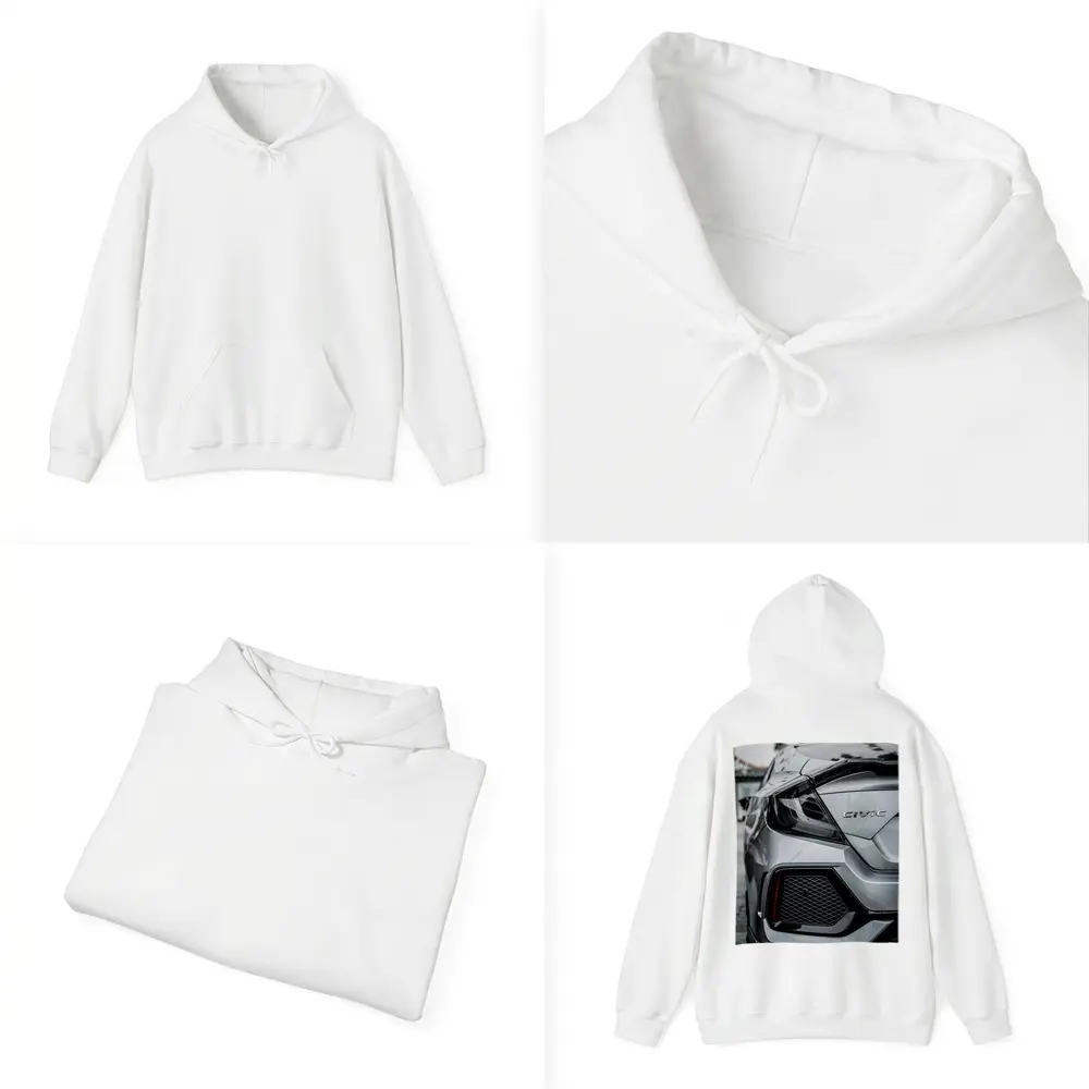 Honda Civic Rear Close Up Silver Detail – Hoodies