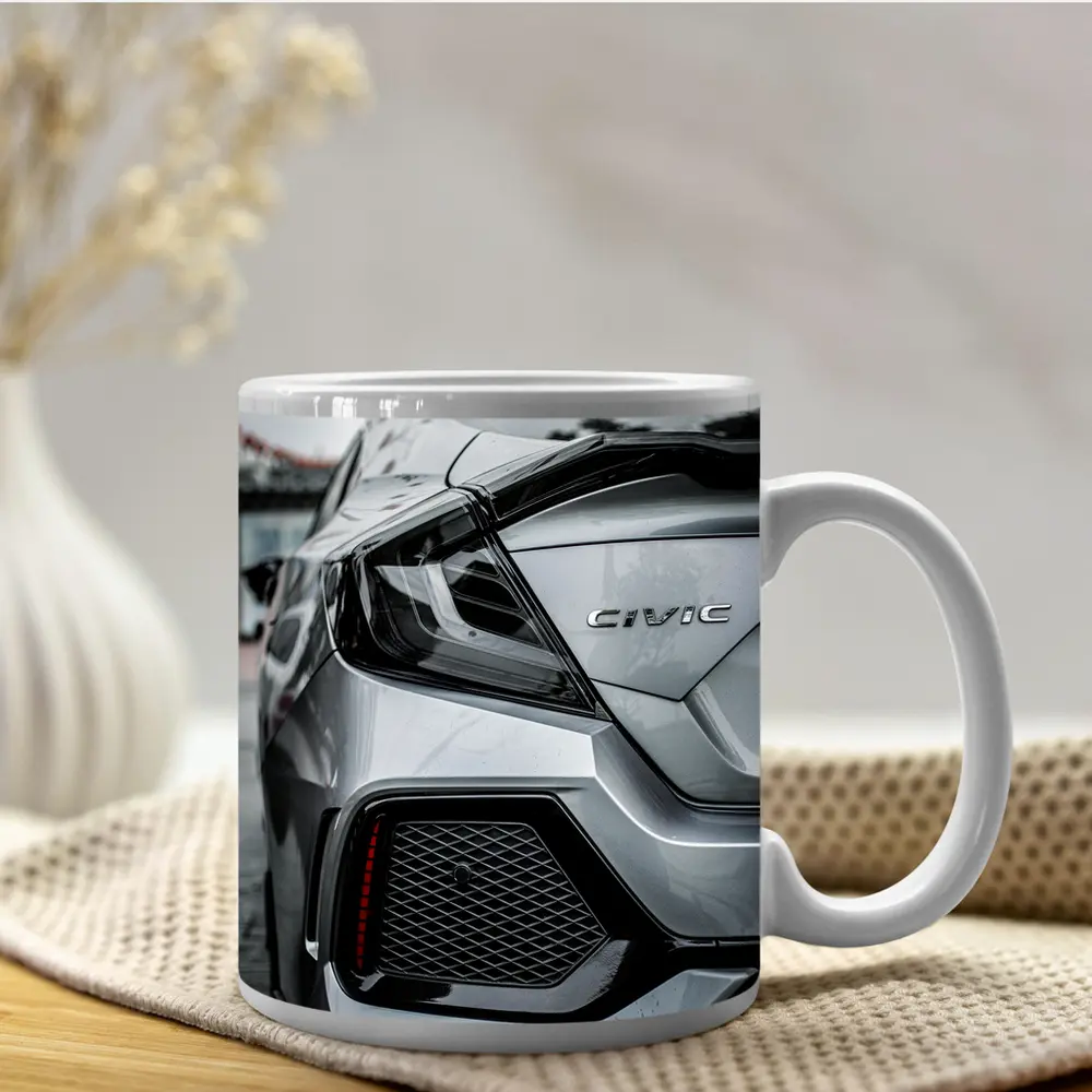 Honda Civic Rear Close Up Silver Detail – Mugs