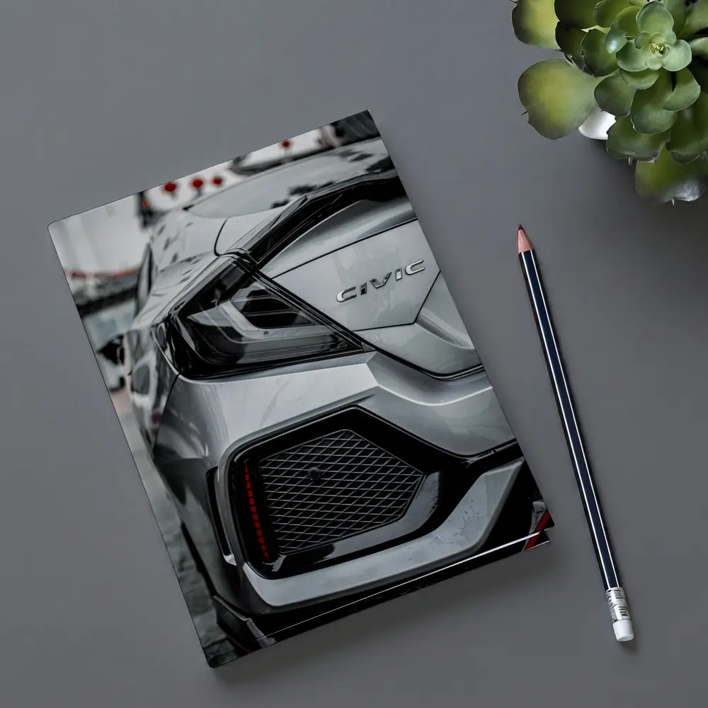 Honda Civic Rear Close Up Silver Detail – Notebooks