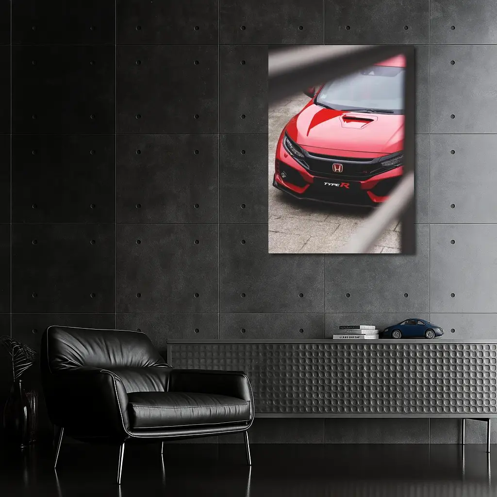 Honda Civic Type R Red Front View – Wall Art