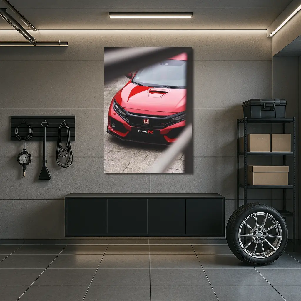 Honda Civic Type R Red Front View – Wall Art