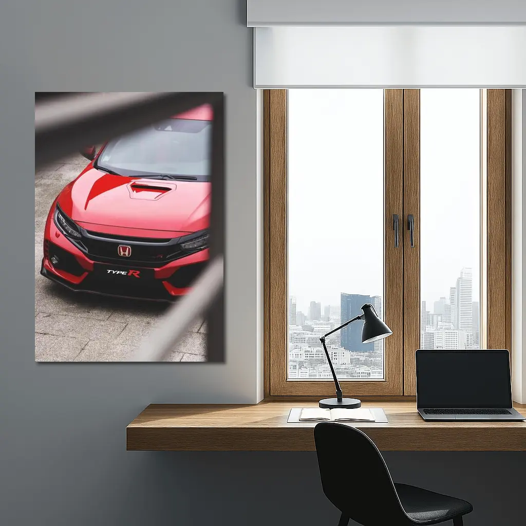 Honda Civic Type R Red Front View – Wall Art