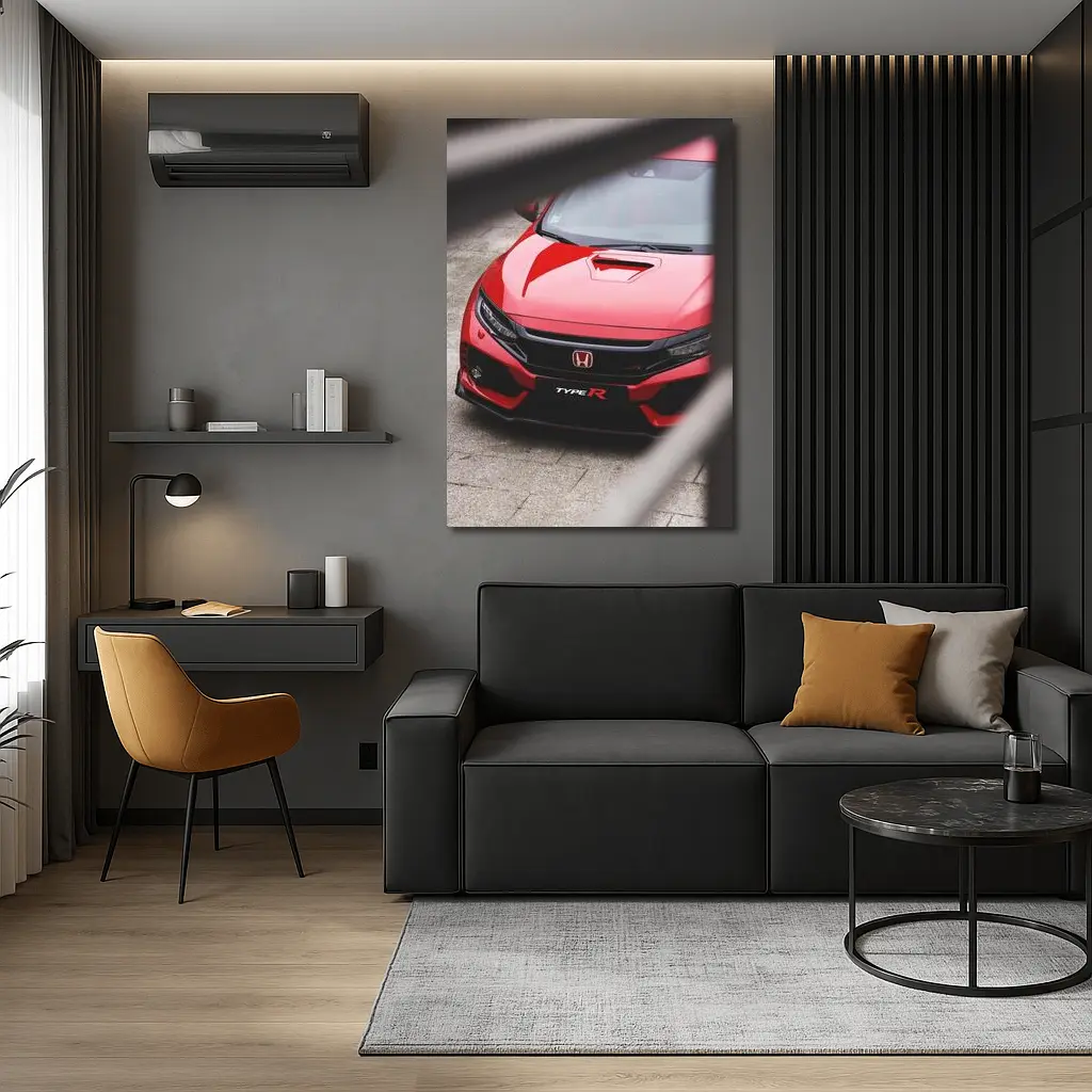 Honda Civic Type R Red Front View – Wall Art
