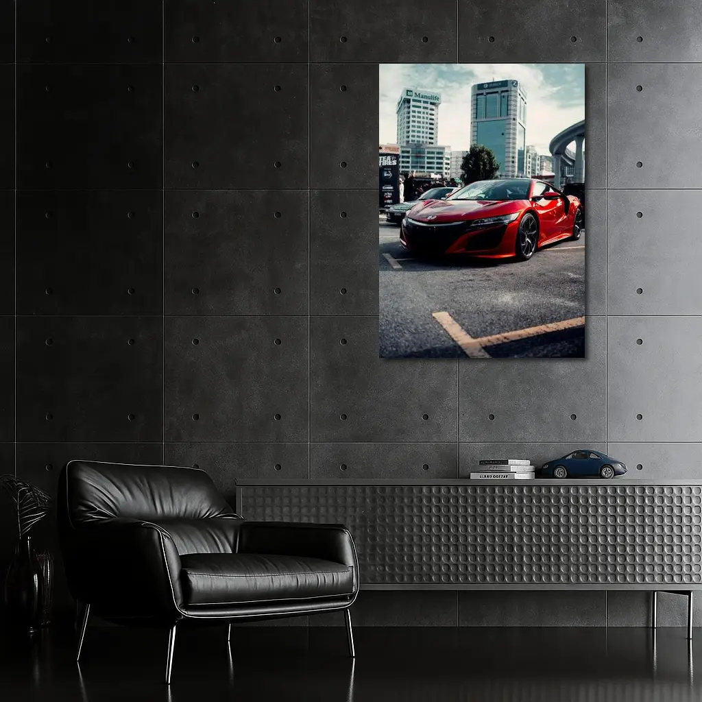Honda NSX Red Supercar City Street – Wall Art