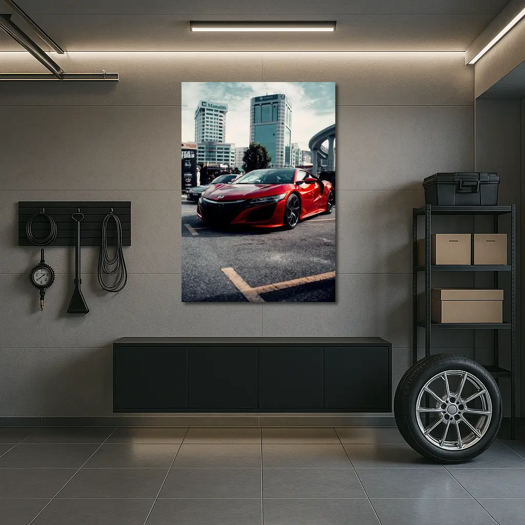 Honda NSX Red Supercar City Street – Wall Art