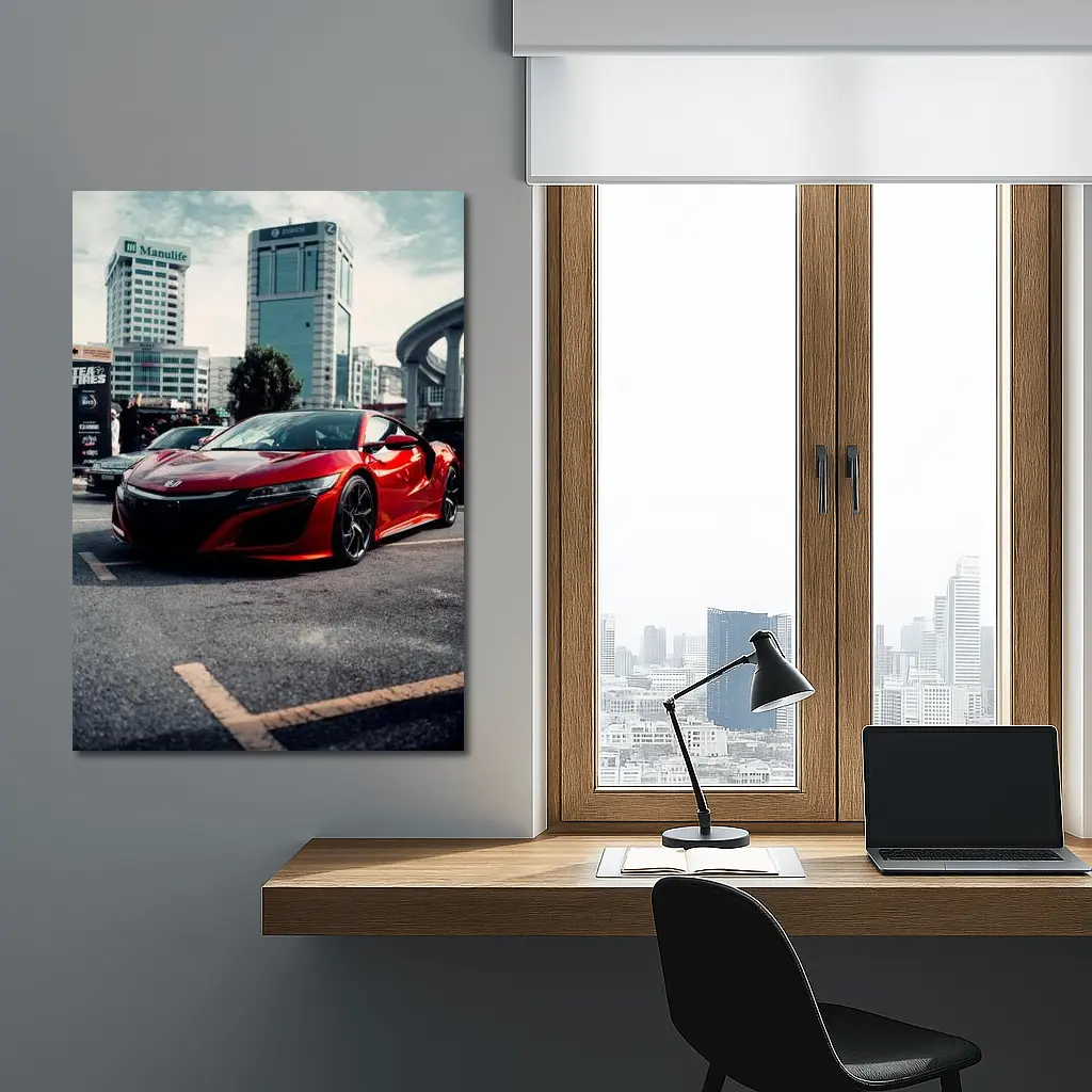 Honda NSX Red Supercar City Street – Wall Art