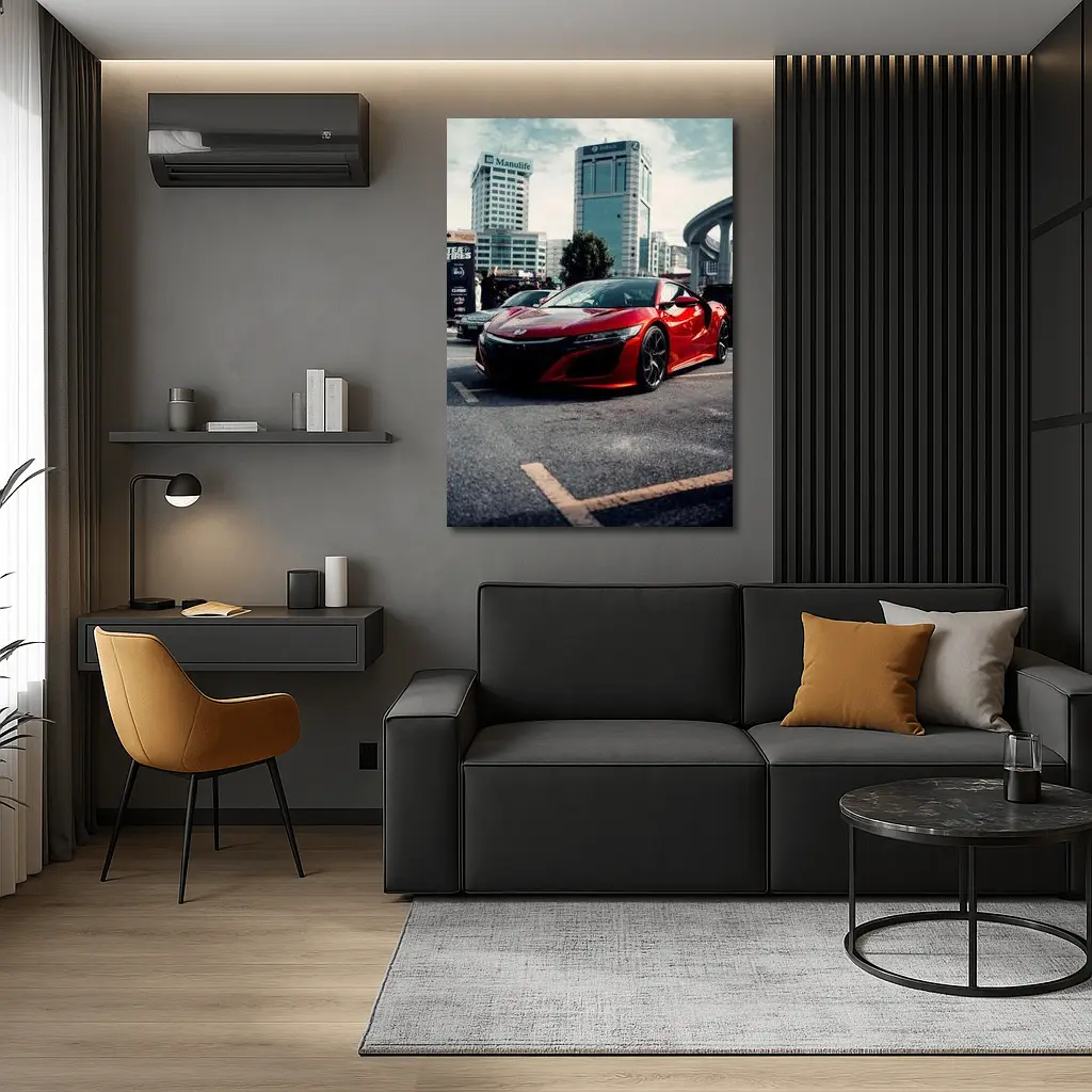 Honda NSX Red Supercar City Street – Wall Art