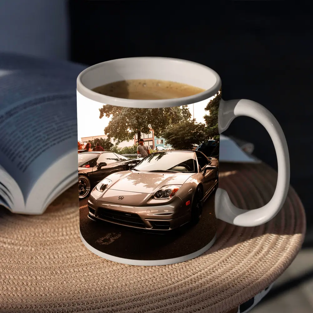 Acura NSX Silver Sports Car Parking Lot – Mugs
