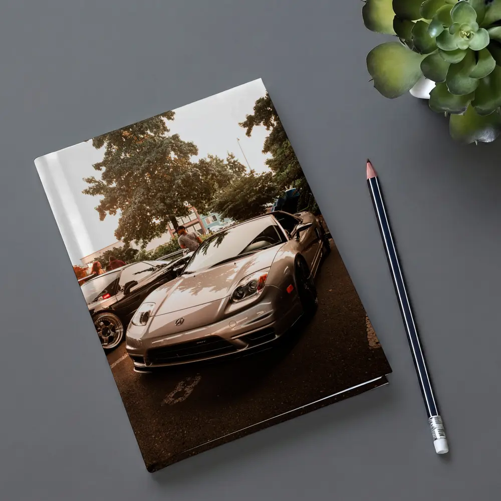 Acura NSX Silver Sports Car Parking Lot – Notebooks