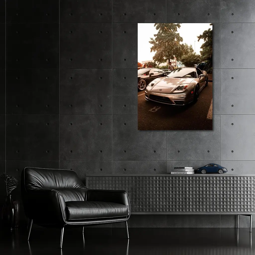 Acura NSX Silver Sports Car Parking Lot – Wall Art
