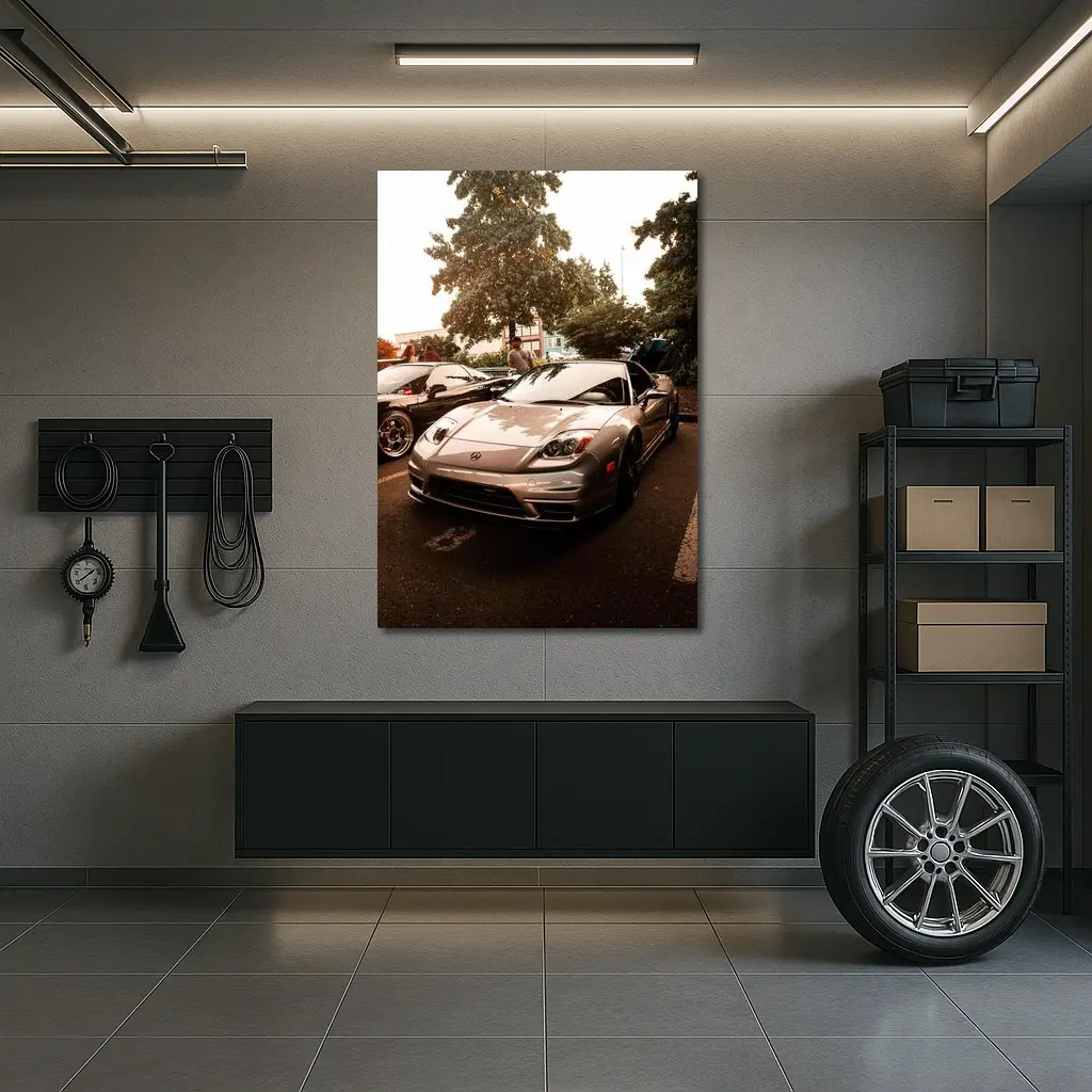 Acura NSX Silver Sports Car Parking Lot – Wall Art