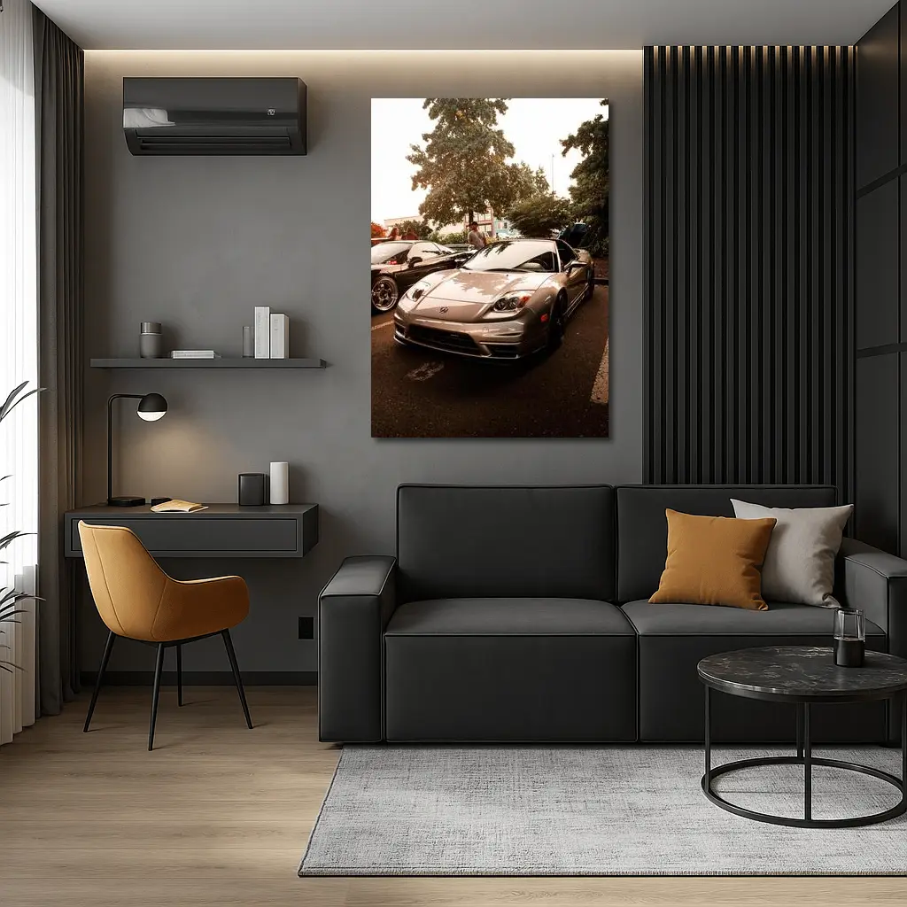 Acura NSX Silver Sports Car Parking Lot – Wall Art