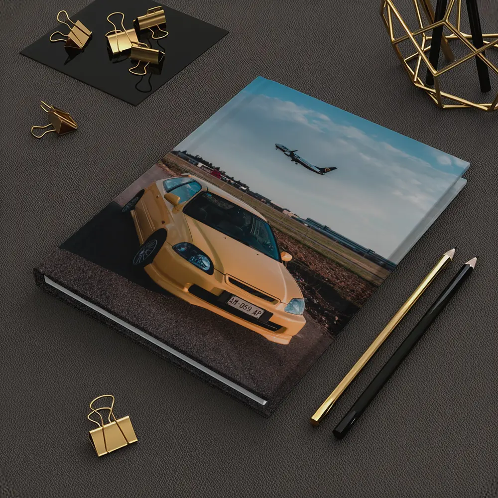 Yellow Honda Civic EK Hatchback Airport – Notebooks