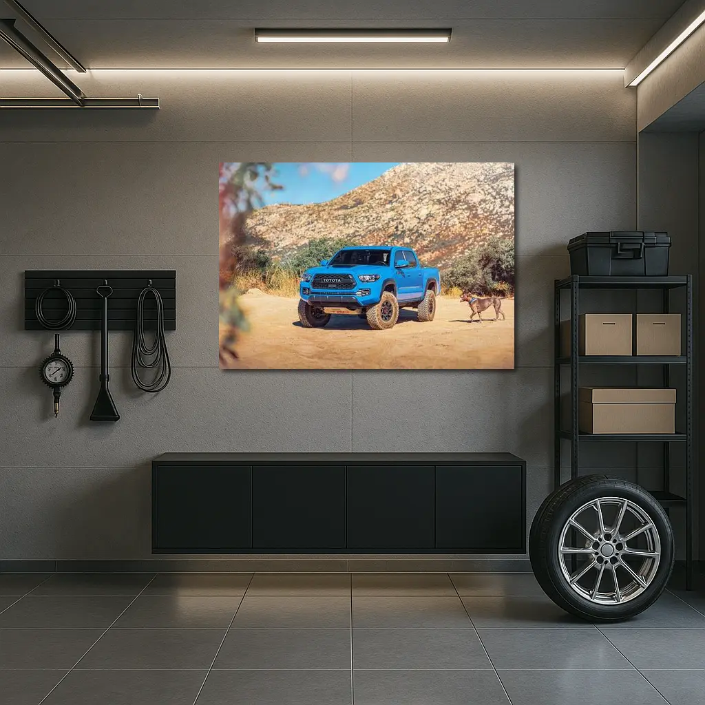 Toyota Tacoma TRD Blue Truck Dirt Trail – Wall Art