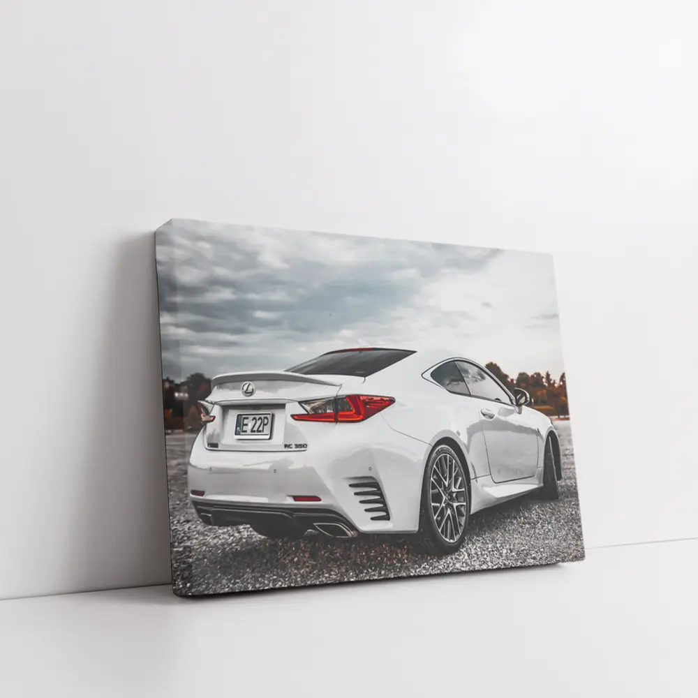 Lexus RC 350 White Coupe Cloudy Sky – Wall Art