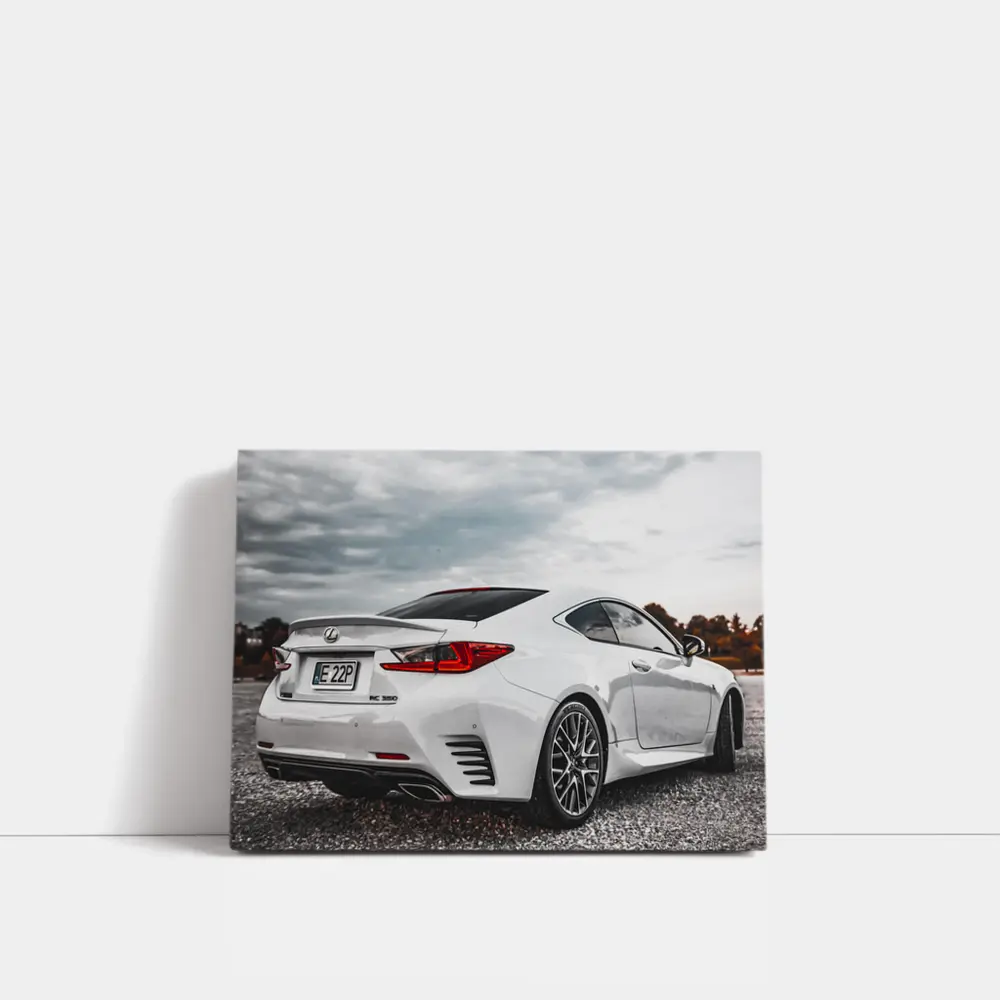 Lexus RC 350 White Coupe Cloudy Sky – Wall Art