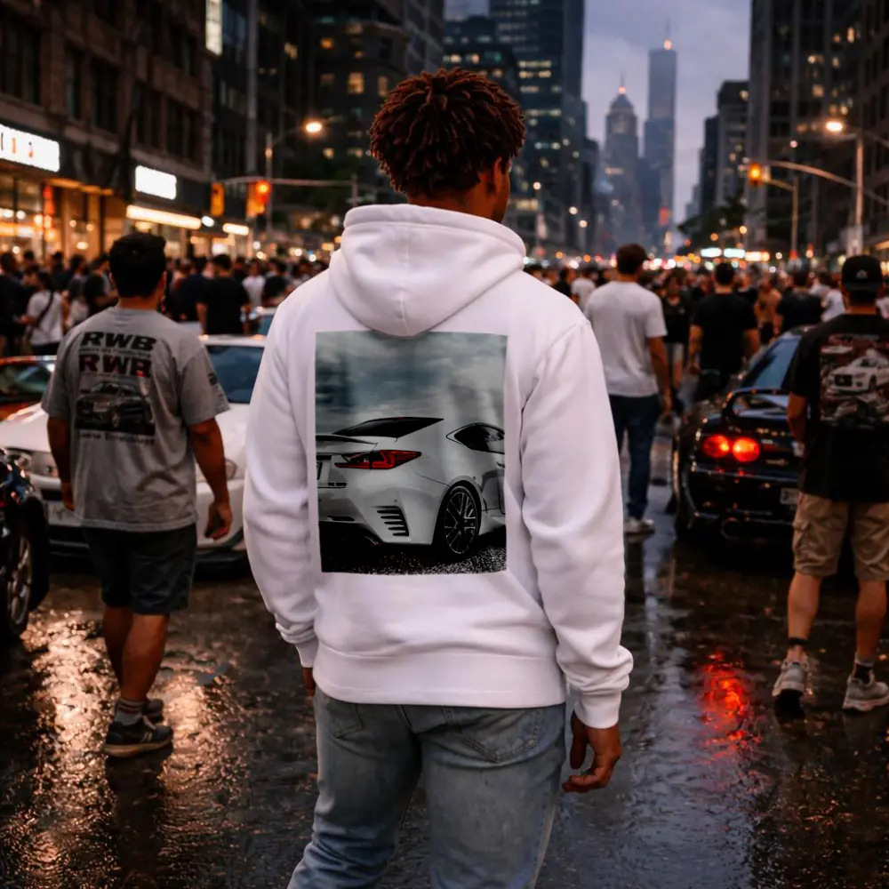 Lexus RC 350 White Coupe Cloudy Sky – Hoodies