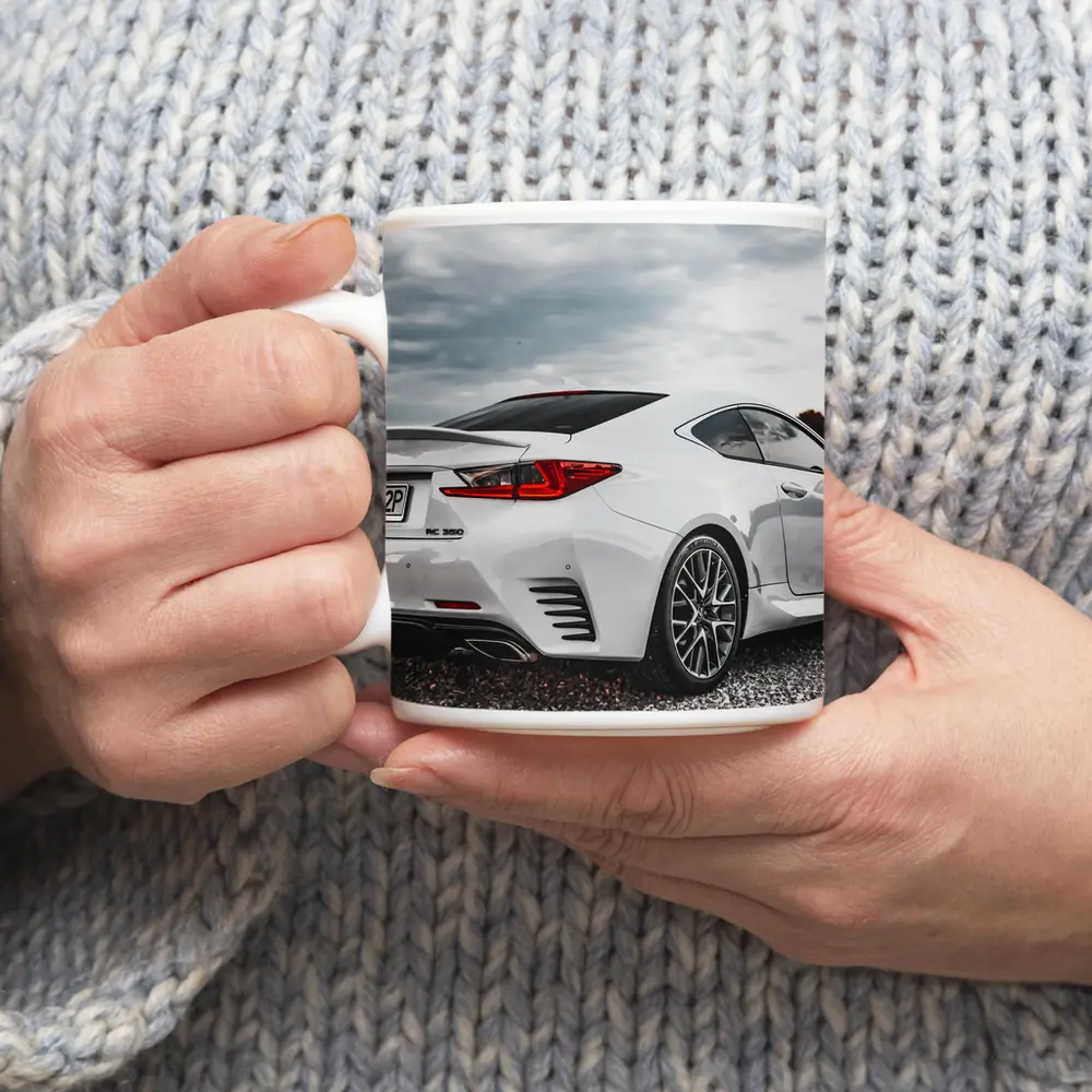 Lexus RC 350 White Coupe Cloudy Sky – Mugs