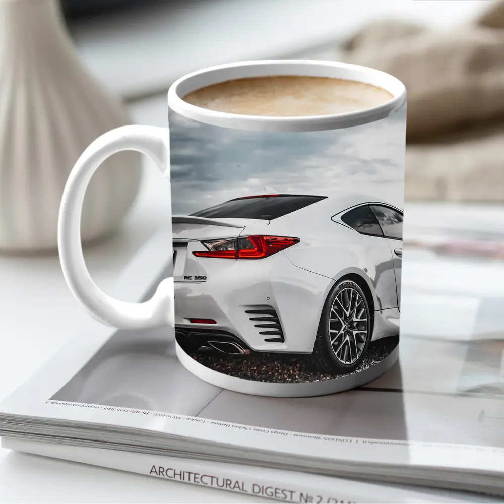 Lexus RC 350 White Coupe Cloudy Sky – Mugs