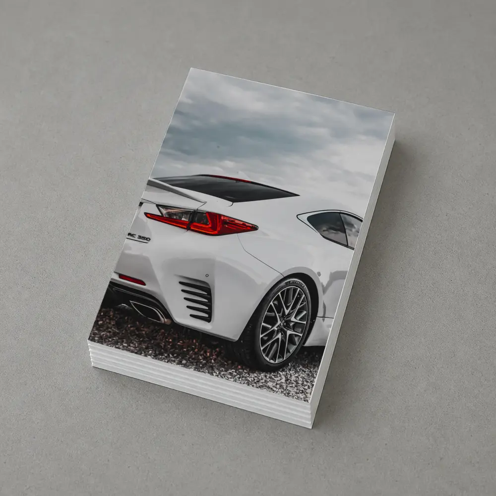Lexus RC 350 White Coupe Cloudy Sky – Postcards