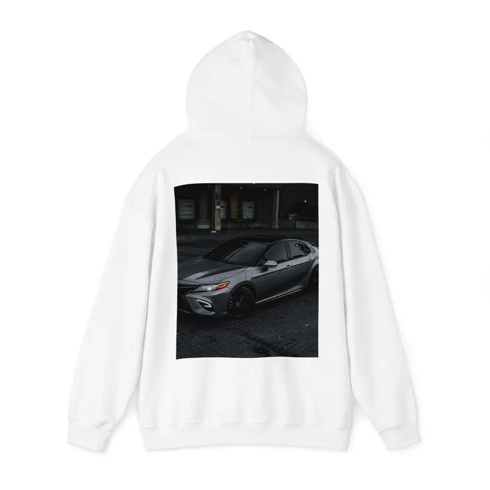 Toyota Camry Silver Sedan Dark Urban Setting – Hoodies