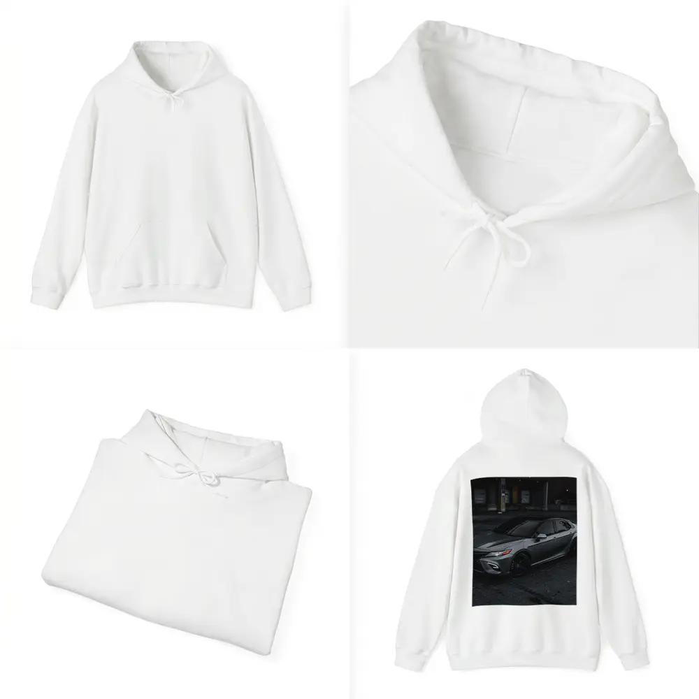 Toyota Camry Silver Sedan Dark Urban Setting – Hoodies