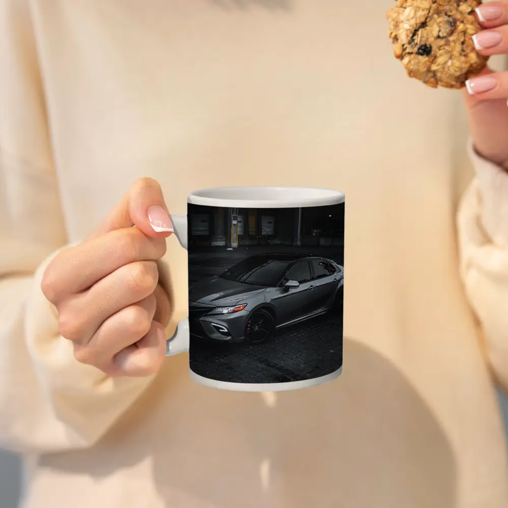 Toyota Camry Silver Sedan Dark Urban Setting – Mugs
