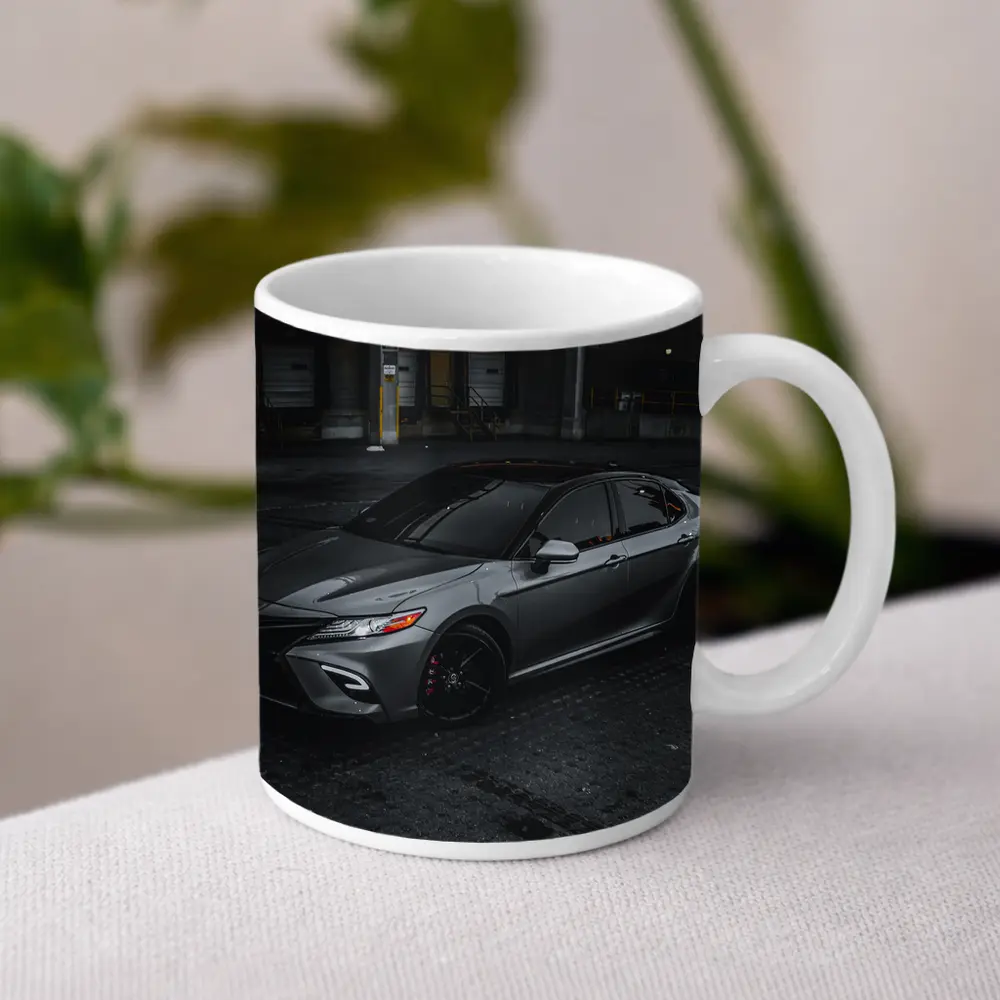 Toyota Camry Silver Sedan Dark Urban Setting – Mugs