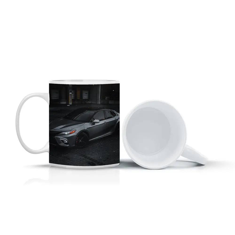 Toyota Camry Silver Sedan Dark Urban Setting – Mugs