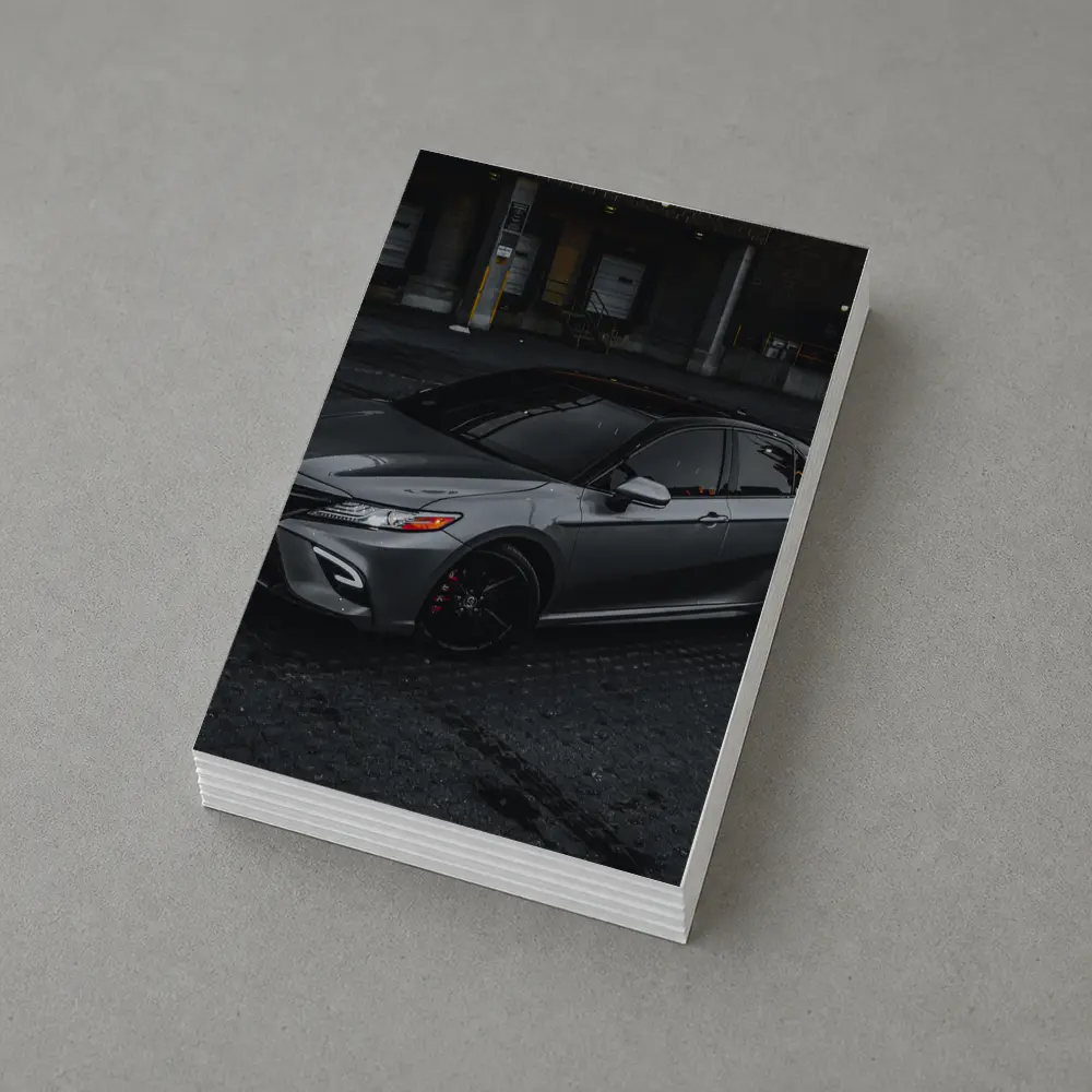 Toyota Camry Silver Sedan Dark Urban Setting – Postcards