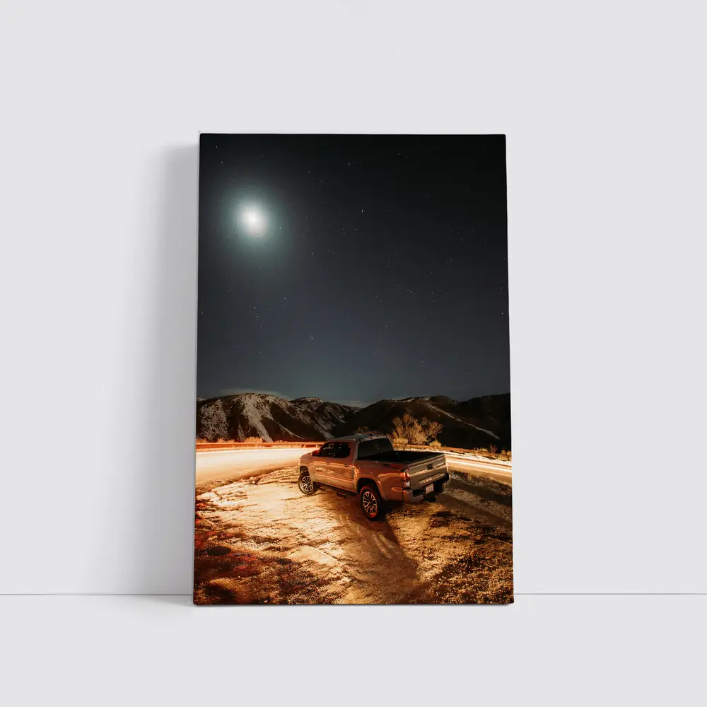 Toyota Tacoma Under Starry Mountain Night Sky – Wall Art