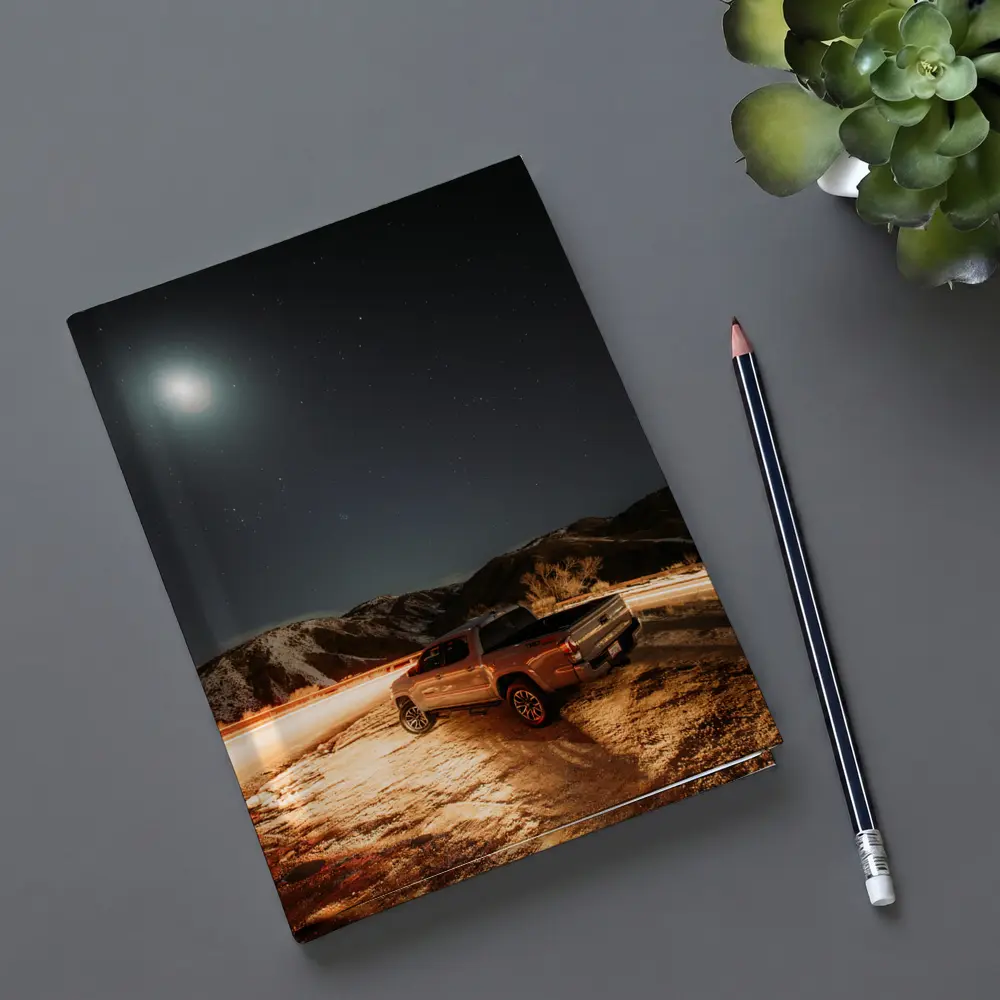 Toyota Tacoma Under Starry Mountain Night Sky – Notebooks