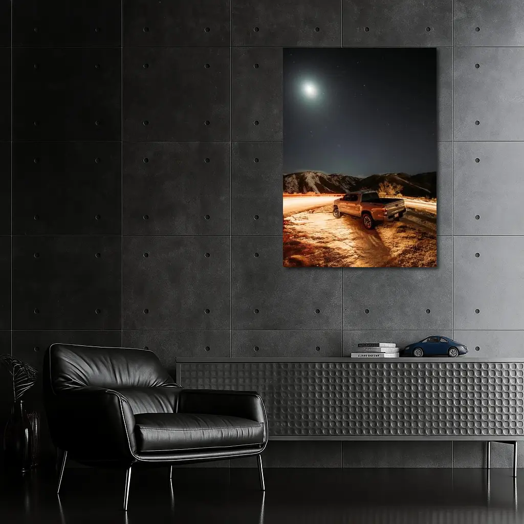 Toyota Tacoma Under Starry Mountain Night Sky – Wall Art