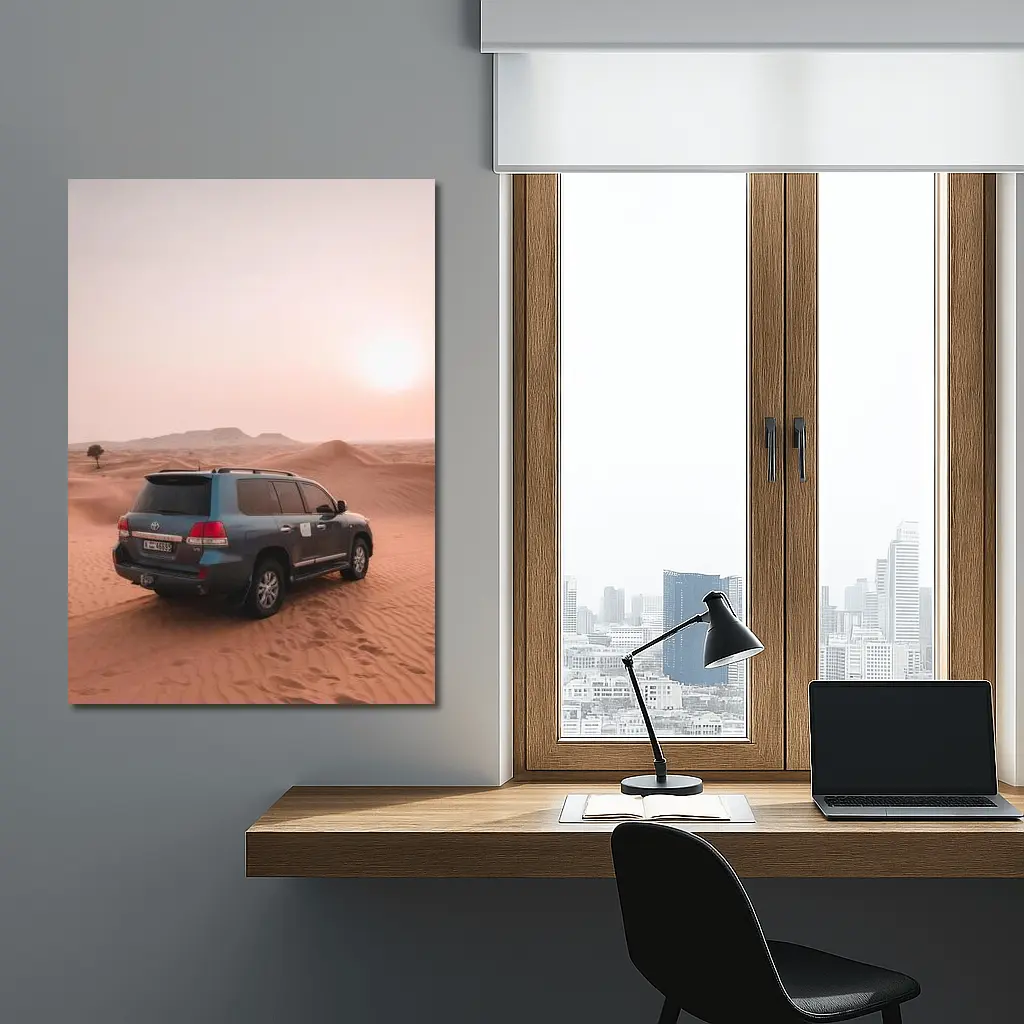 Toyota Land Cruiser Desert Sand Dunes Sunset – Wall Art