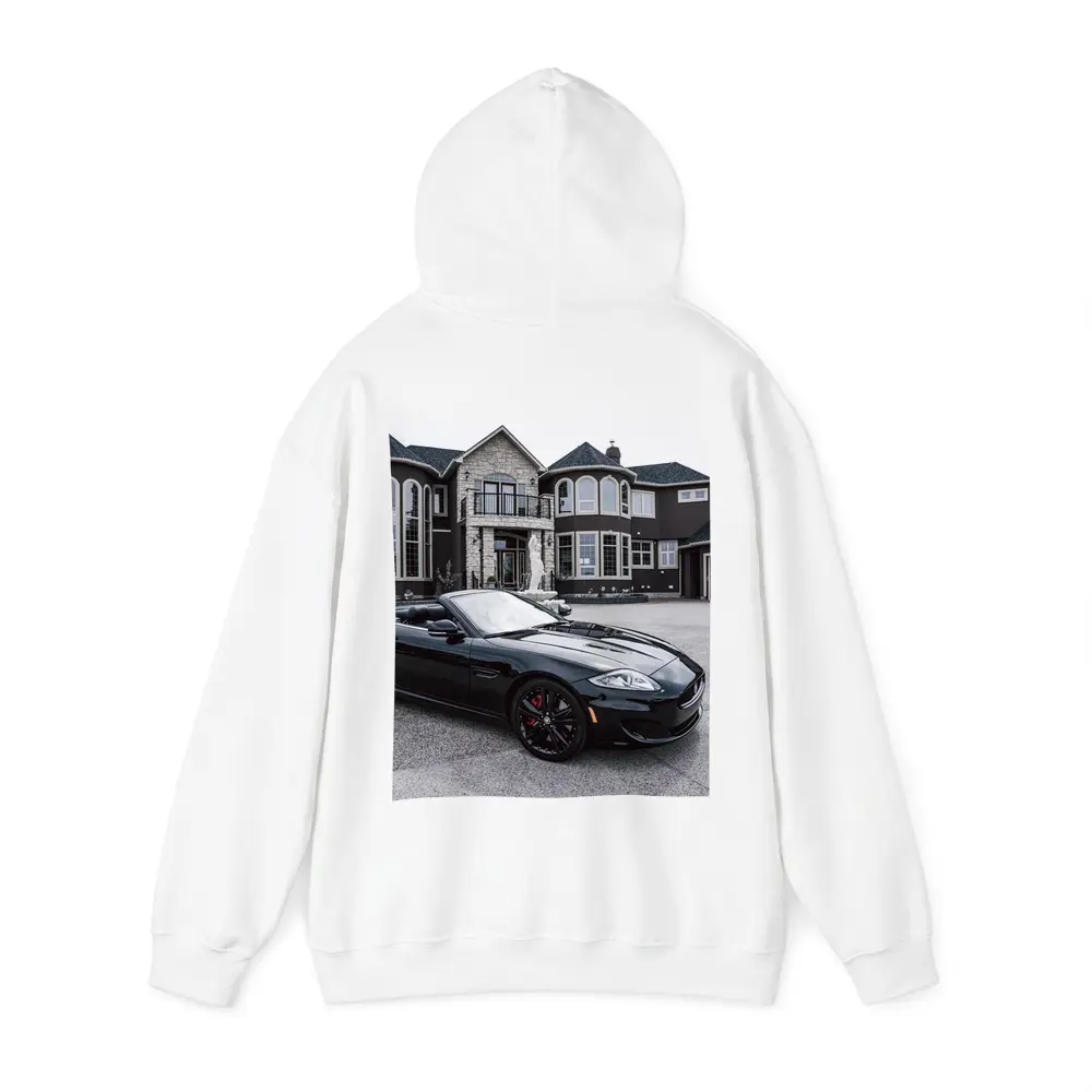 Black Jaguar XK Roadster Luxury Mansion Driveway – Hoodies