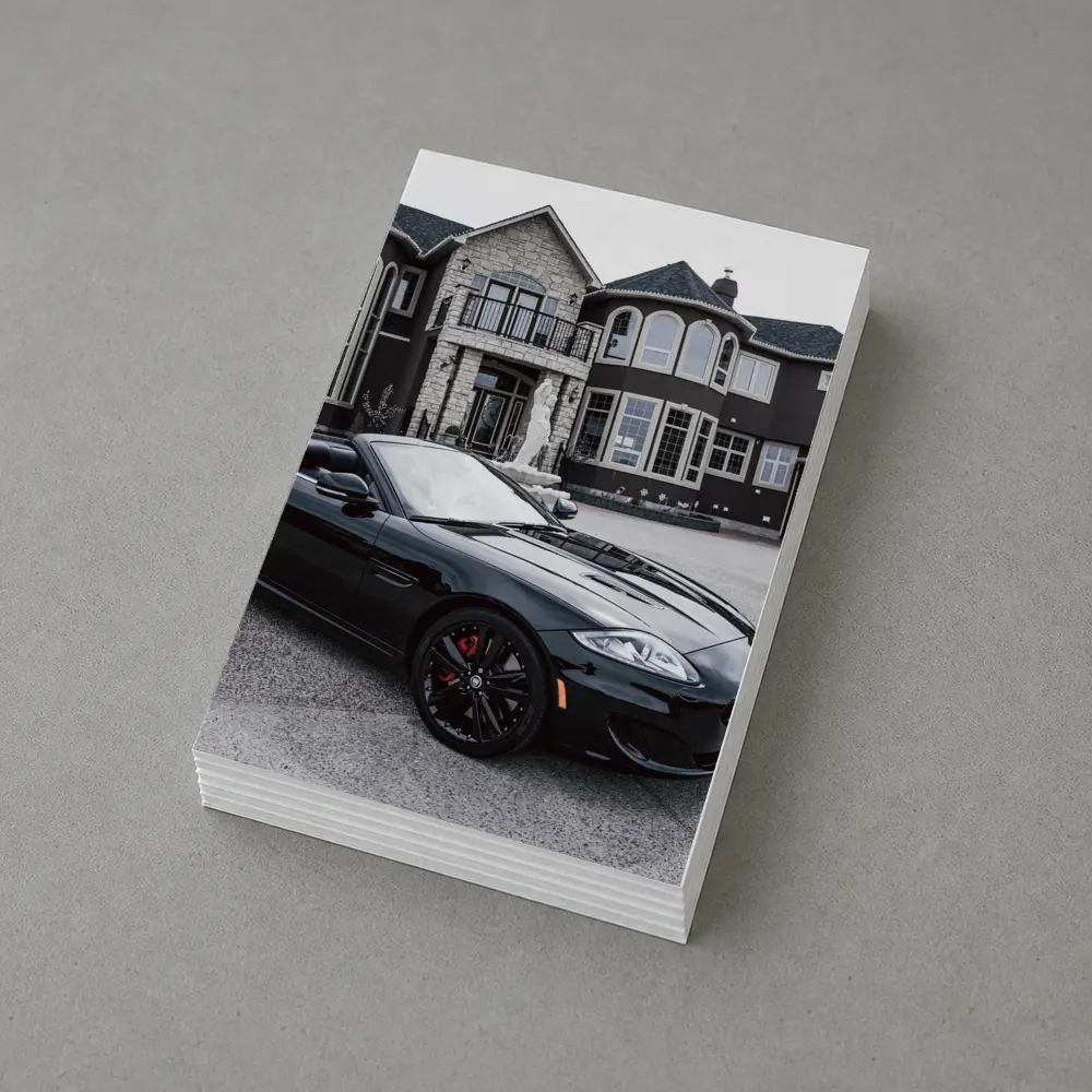 Black Jaguar XK Roadster Luxury Mansion Driveway – Postcards