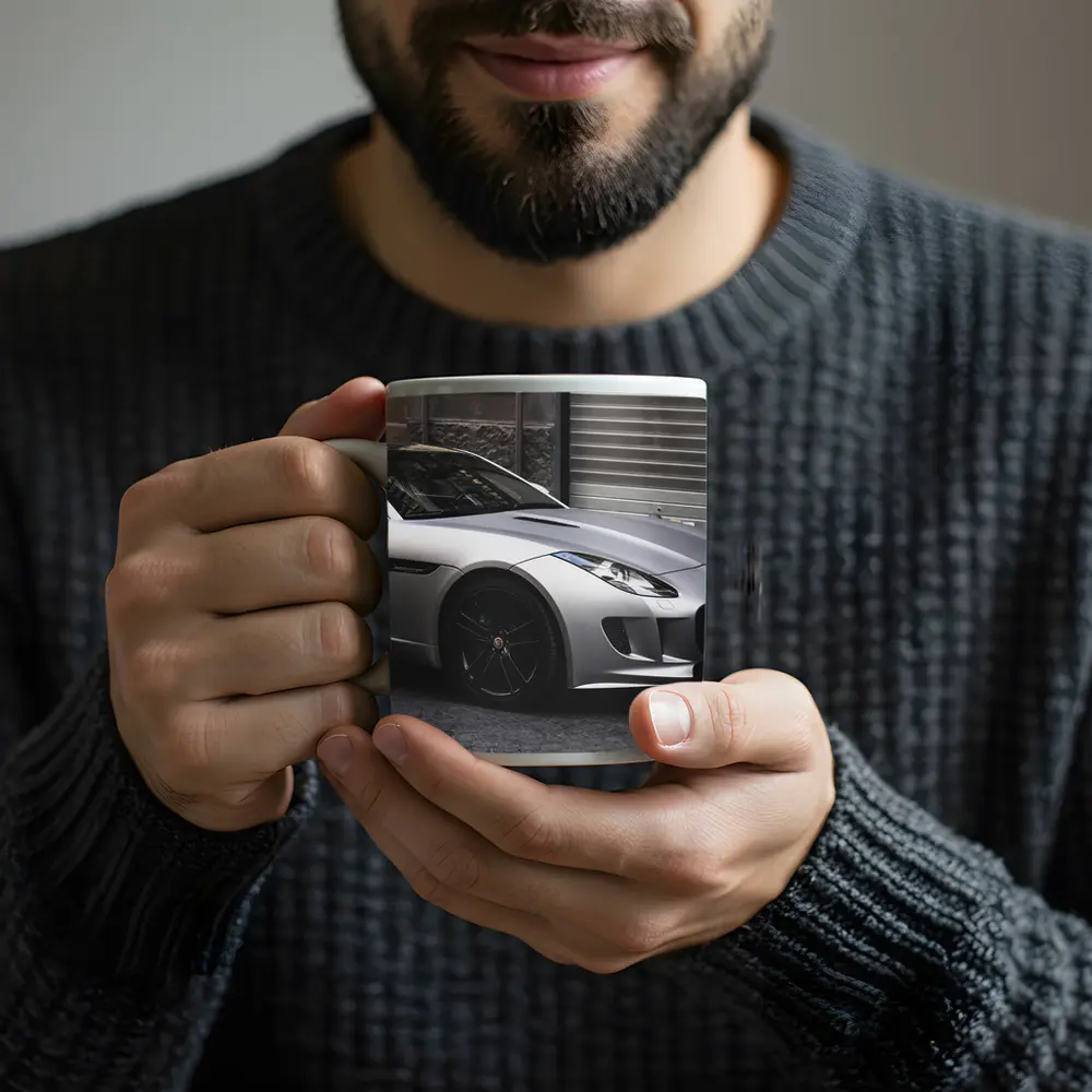 Jaguar F-Type Coupe Parked City Street – Mugs