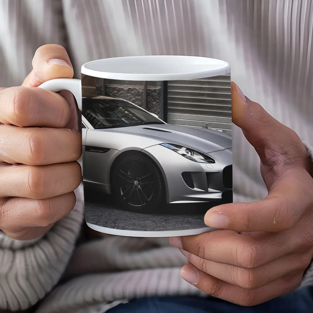 Jaguar F-Type Coupe Parked City Street – Mugs