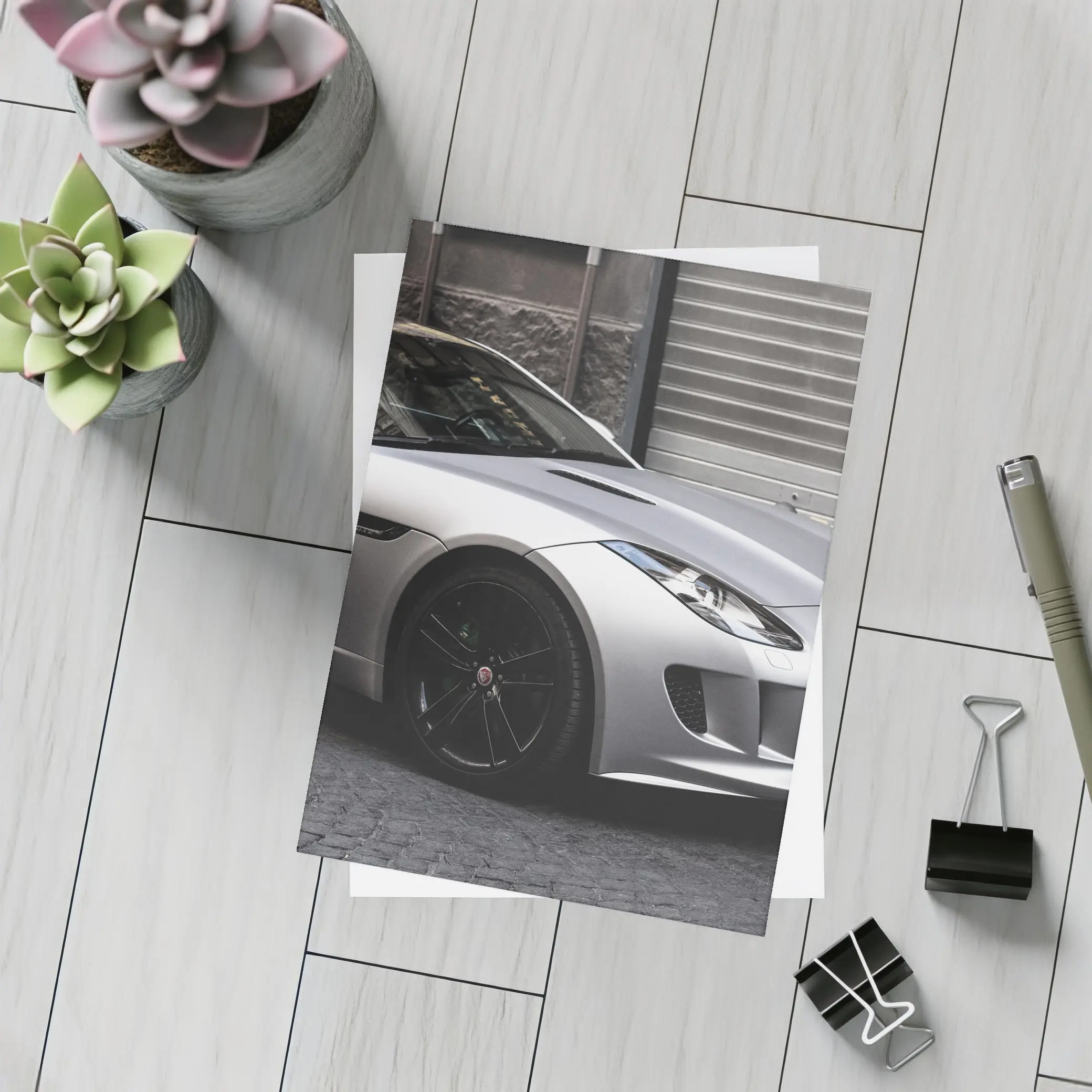 Jaguar F-Type Coupe Parked City Street – Postcards