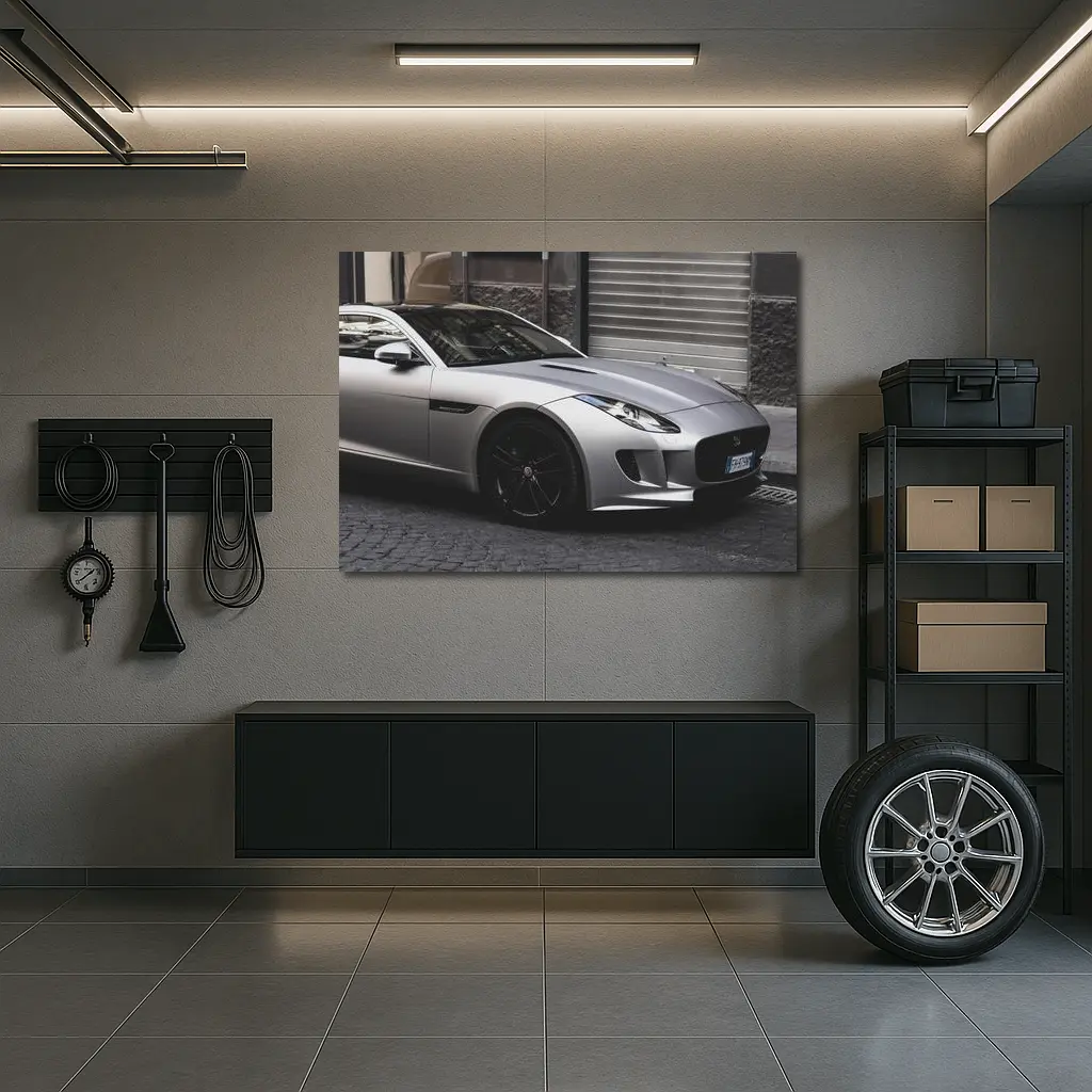 Jaguar F-Type Coupe Parked City Street – Wall Art