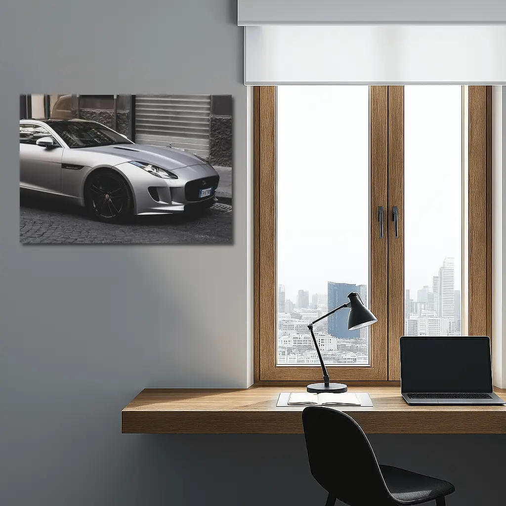Jaguar F-Type Coupe Parked City Street – Wall Art