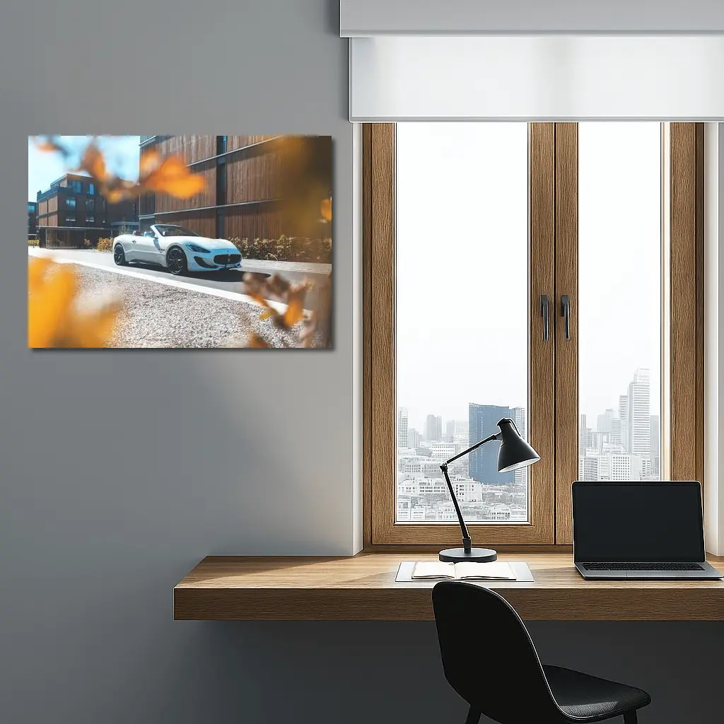 Maserati GranTurismo Convertible White Urban Street – Wall Art