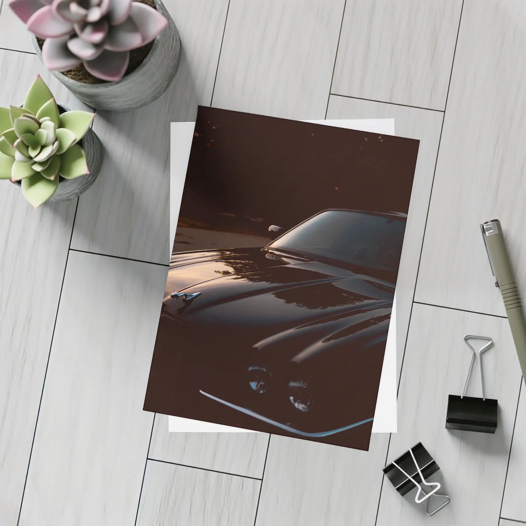 Black Chevrolet Corvette Classic Muscle Car – Postcards