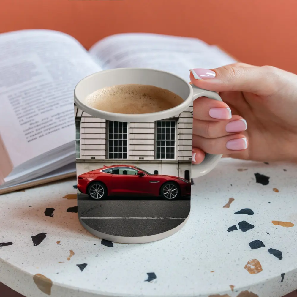 Red Jaguar F-Type Coupe London Street – Mugs