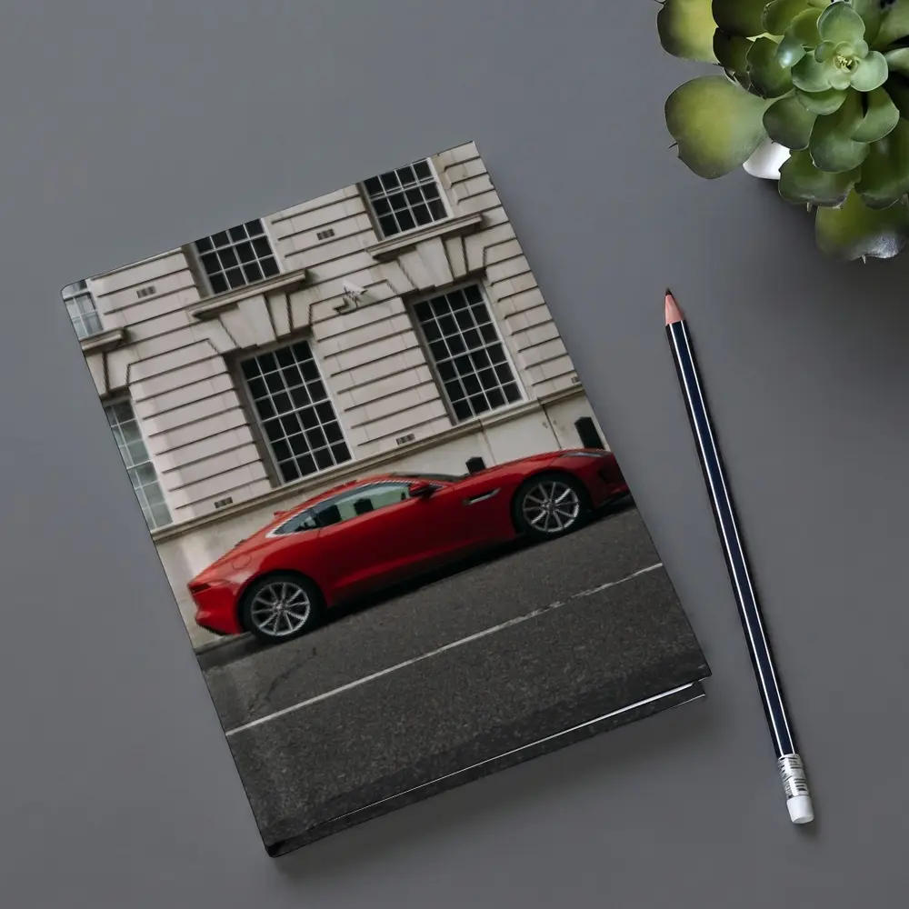 Red Jaguar F-Type Coupe London Street – Notebooks