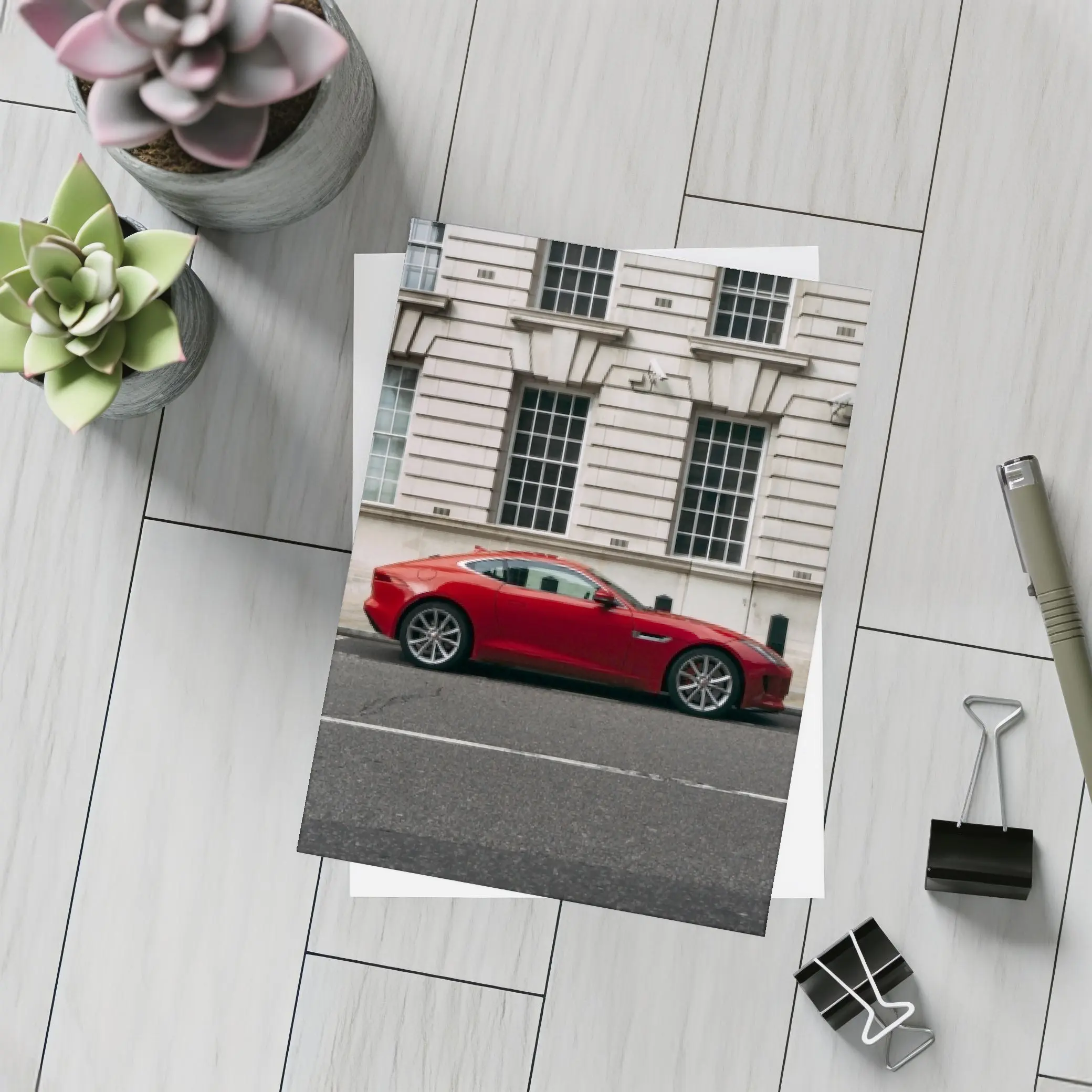 Red Jaguar F-Type Coupe London Street – Postcards