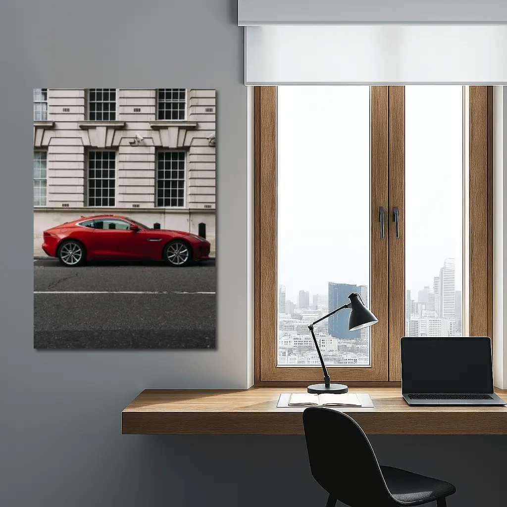 Red Jaguar F-Type Coupe London Street – Wall Art