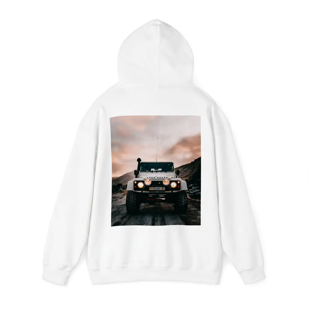 Land Rover Defender White Off Road Trail – Hoodies