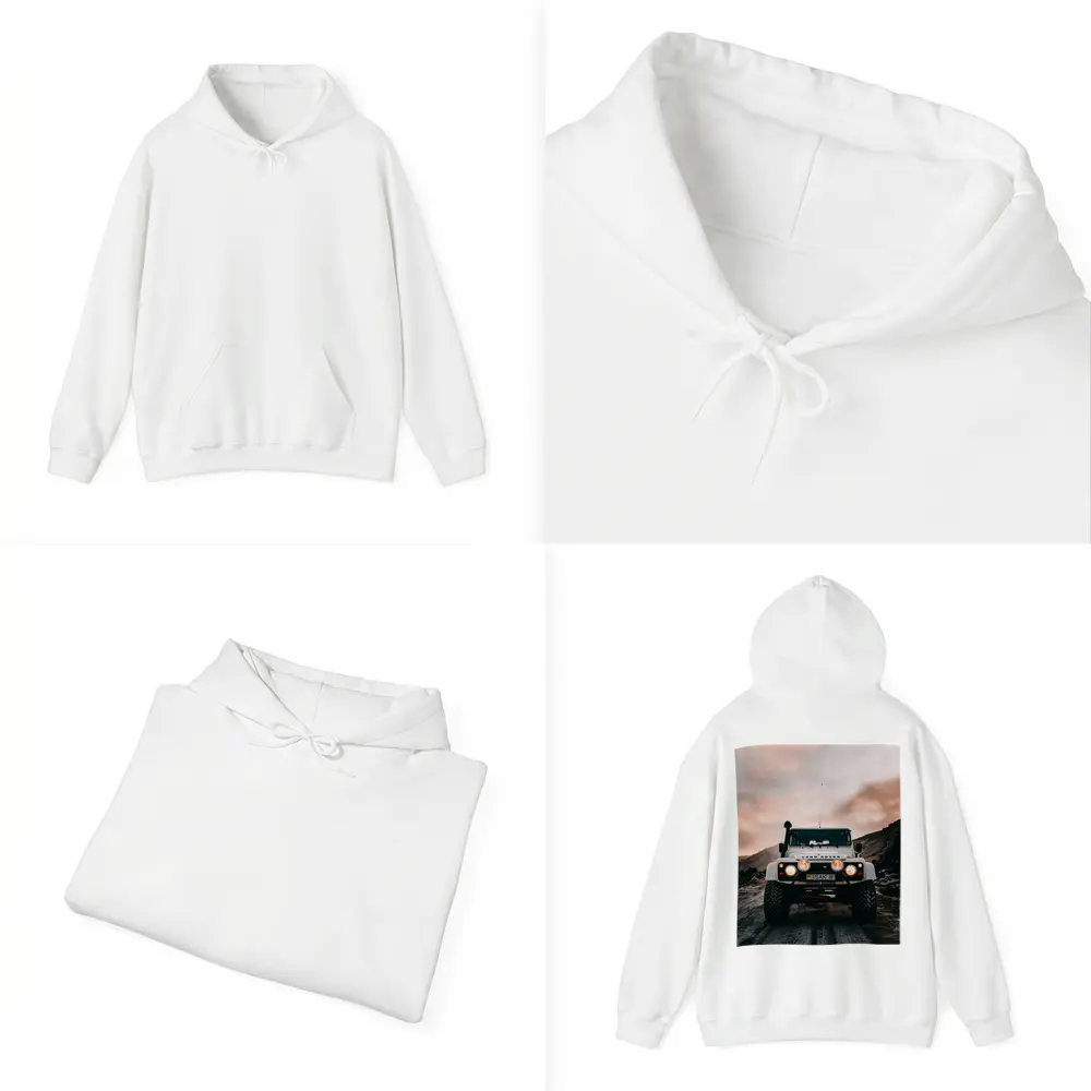 Land Rover Defender White Off Road Trail – Hoodies